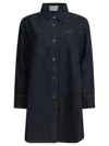 Givenchy Collared Neck Structured Long Sleeves Top In Blue