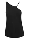 Givenchy Contrast Asymmetric Strap Top In Black
