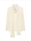 Givenchy Long-sleeved Silk Blouse In Beige