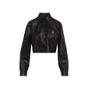 Givenchy Cropped Lamb Leather Overshirt In Black