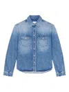 Givenchy Couture Seam Shirt In Shadow Washed Denim In Blue