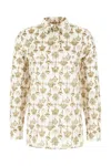 Givenchy Camicia Con Stampa Chandelier In Seta In Cream Ochre