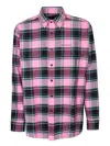 Givenchy Multicolour Pink Cotton And Virgin Wool Blend Check Shirt In Pink