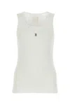 Givenchy White Stretch Cotton Tank Top In White