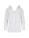 Givenchy Womens White Slashed Open-collar Cotton Shirt In White