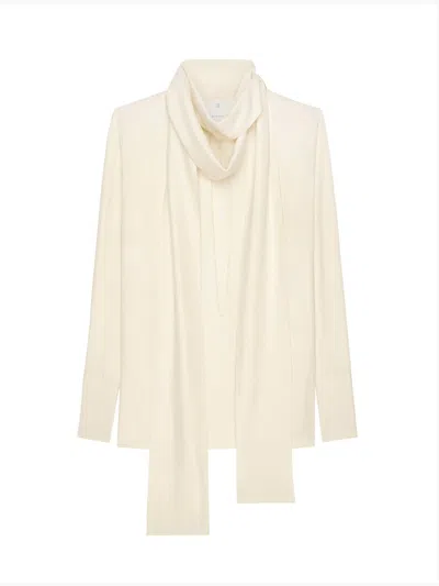 Givenchy Scarf-detail Silk Blouse In White