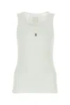 Givenchy Canotta In Cotone Stretch Bianco Donna In White