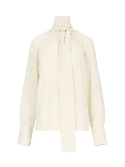 Givenchy Blouse In Silk With Lavallière In Cream