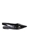 Givenchy Glossy Leather Flat Slingbacks With A Sharp Pointed Toe