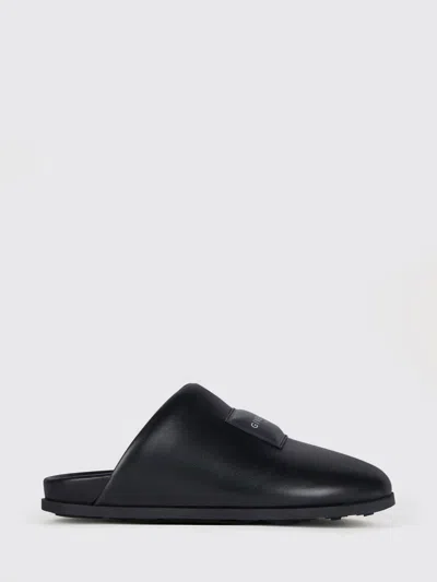 Givenchy Label Flat Mules In Black Nappa Leather Women In Multi