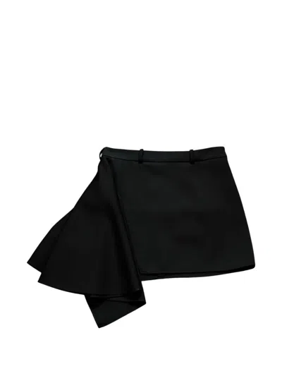 Givenchy Short Asymmetric Ruffled Skirt In Black