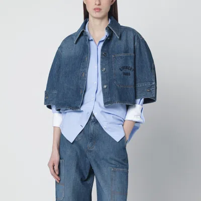 Givenchy Cropped Cocoon Shirt In Medium Denim Clothing In Blue