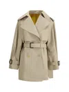 Givenchy Womens Beige Mustard Belted Notch-lapels Cotton Trench Coat In Neutral