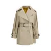 Givenchy Womens Beige Mustard Belted Notch-lapels Cotton Trench Coat In Neutral