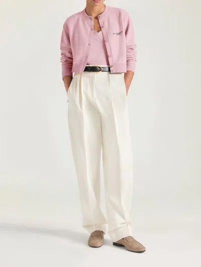 Givenchy Short Crew Neck Cardigan In Neutral