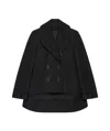 Givenchy Short Cut Wool Coat In Black