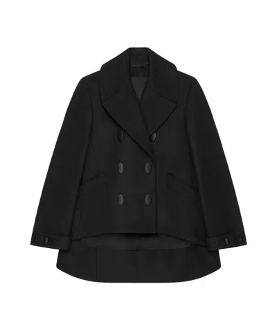 Givenchy Short Cut Wool Coat In Black