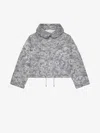 Givenchy Short Parka In Cat Jacquard In Light Grey Melange