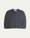 Givenchy Short Rounded Cape In Gray