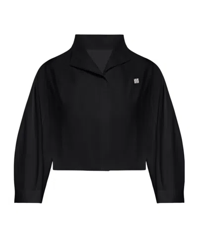 Givenchy Crop Shirt In Technical Fabric In Black
