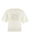 Givenchy Short Sleeve 4g Crewneck Sweater In Ivory