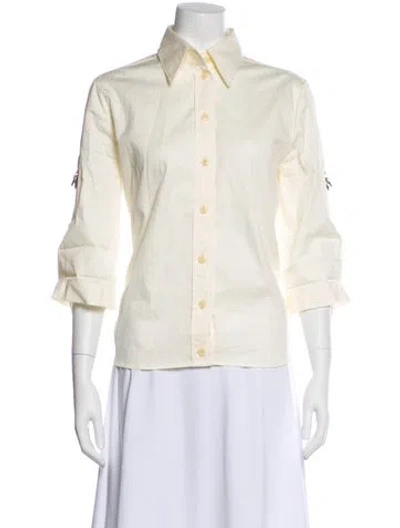 Pre-owned Givenchy Short Sleeve Button-up Top In Neutral