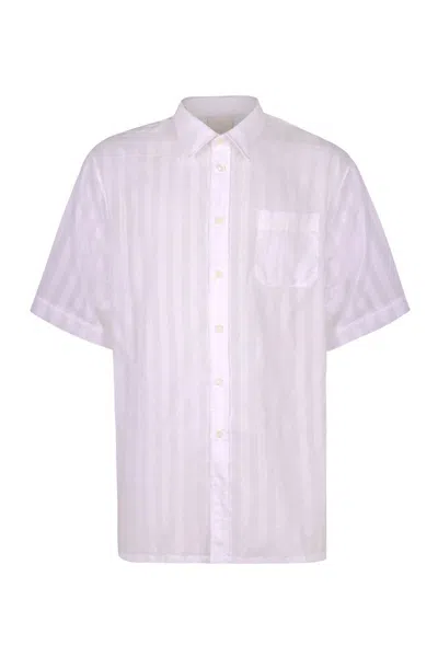Givenchy Striped Chiffon Shirt In White