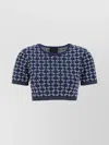 Givenchy Short Sleeve Crew Neck Geometric Pattern Top