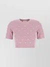 Givenchy Light Pink Logo-knit Crop Top