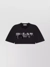 Givenchy Short Sleeve Cropped T-shirt With 3d Print In Black