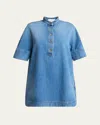 Givenchy Short-sleeve Denim A-line Mini Dress