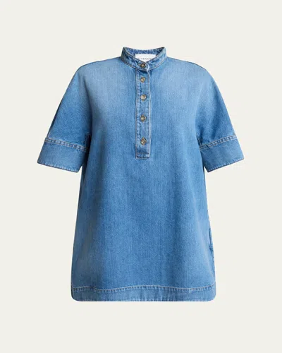 Givenchy Short-sleeve Denim A-line Mini Dress