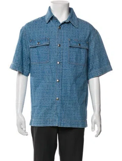 Pre-owned Givenchy Short Sleeve Denim Shirt In Blue