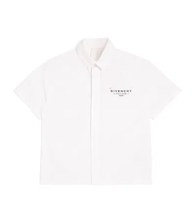 Givenchy Kids' Short-sleeve Embroidered Shirt In White