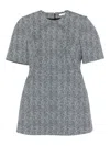 Givenchy Short-sleeve Herringbone Mini Dress In Gray