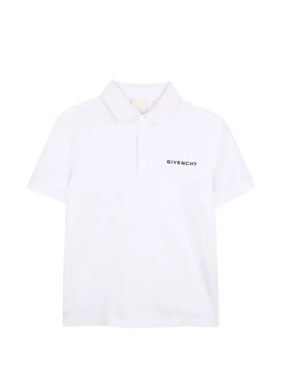 Givenchy Kids' Short-sleeve Polo Shirt In White