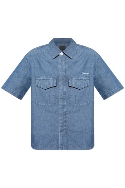 GIVENCHY GIVENCHY LOGO EMBROIDERED SHORT-SLEEVE SHIRT