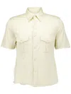 Givenchy Men's Silk Pearly-button Military Shirt In Neutrals