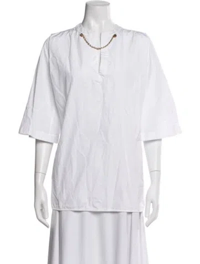 Pre-owned Givenchy Short Sleeve Top In White