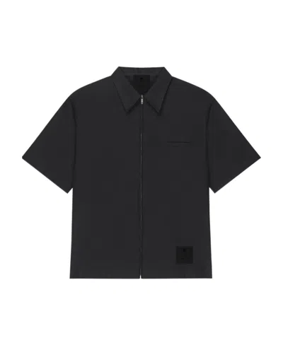 Givenchy Short-sleeve Zipped Shirt In Black