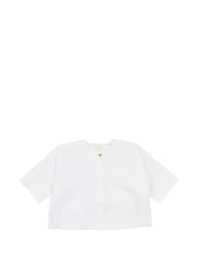Givenchy Babies' Short-sleeved Embroidered Patch Shirt In White