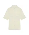 Givenchy Men's Silk Pearly-button Military Shirt In White