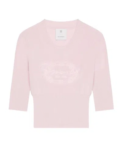 Givenchy Short-sleeved Wool Sweater In Pink
