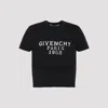 Givenchy Short-sleeved Knitted Cropped Top In Black