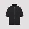 Givenchy Pointed Collar Short-sleeve Zipped Shirt In Nero