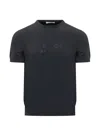 Givenchy Logo Short Sleeve Knitted Top In Blue