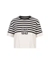 GIVENCHY SHORT STRIPED T-SHIRT WITH 4G APPLICATION