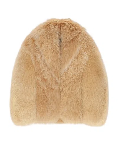 Givenchy Coat In Fur In Desert
