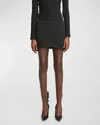 Givenchy Mini Skirt In Wool In Black