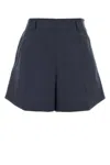 Givenchy Wool Shorts With Front Pleats And Pockets In Blue